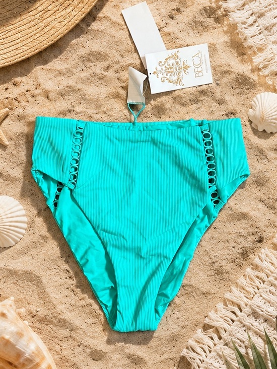 BECCA Other - Becca by Rebecca Virtue Elise High Waist Bikini Bottom in a vibrant Aqua